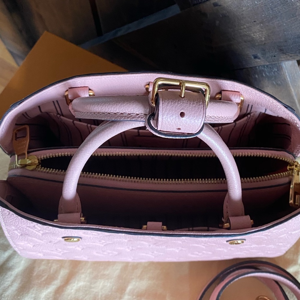 TRADING❤️Louis Vuitton Montaigne BB Rose pink leather crossbody - Picture 9 of 15